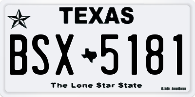 TX license plate BSX5181