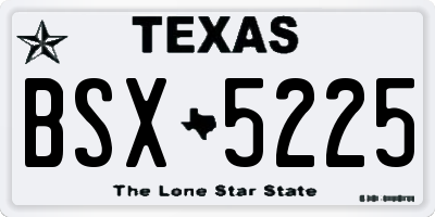 TX license plate BSX5225