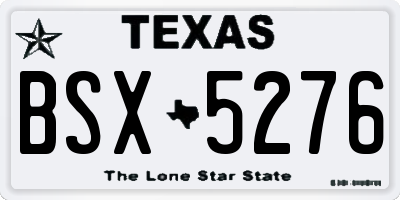 TX license plate BSX5276