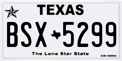 TX license plate BSX5299