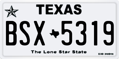 TX license plate BSX5319