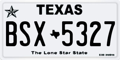 TX license plate BSX5327