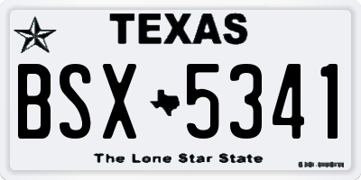TX license plate BSX5341