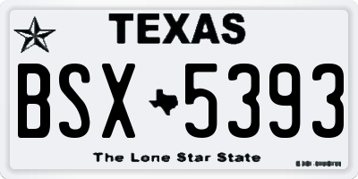 TX license plate BSX5393