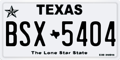 TX license plate BSX5404