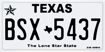 TX license plate BSX5437