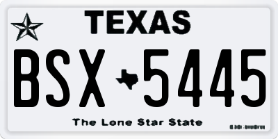 TX license plate BSX5445