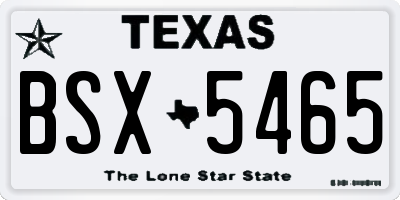 TX license plate BSX5465