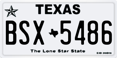 TX license plate BSX5486