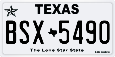 TX license plate BSX5490