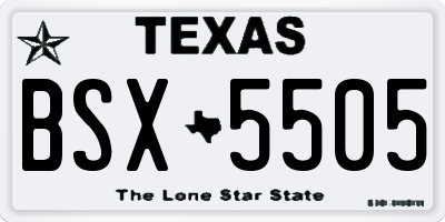 TX license plate BSX5505