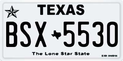 TX license plate BSX5530