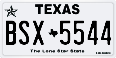 TX license plate BSX5544