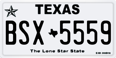 TX license plate BSX5559