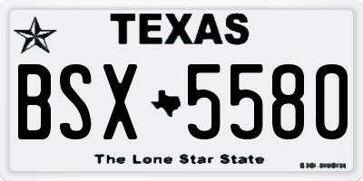TX license plate BSX5580