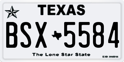 TX license plate BSX5584