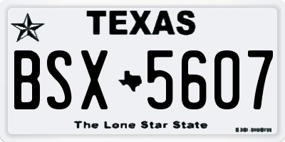 TX license plate BSX5607