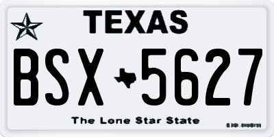 TX license plate BSX5627