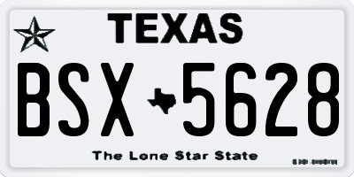 TX license plate BSX5628