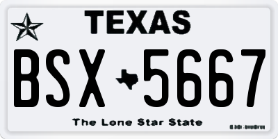 TX license plate BSX5667