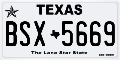 TX license plate BSX5669