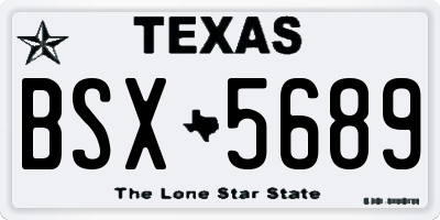 TX license plate BSX5689