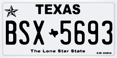 TX license plate BSX5693