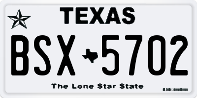 TX license plate BSX5702