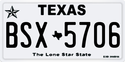 TX license plate BSX5706