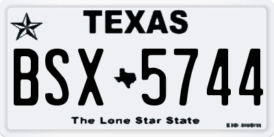 TX license plate BSX5744