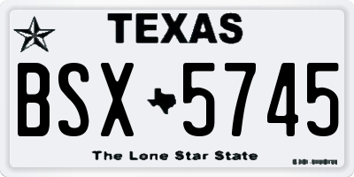 TX license plate BSX5745