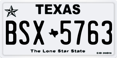 TX license plate BSX5763