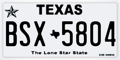 TX license plate BSX5804