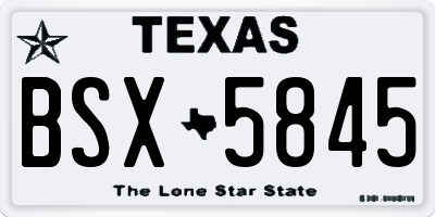 TX license plate BSX5845