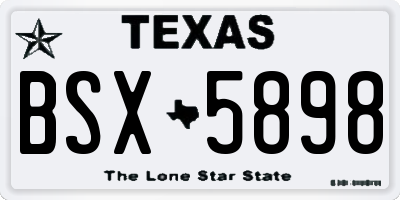 TX license plate BSX5898