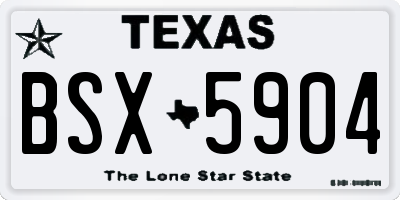 TX license plate BSX5904