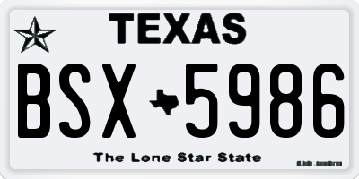 TX license plate BSX5986