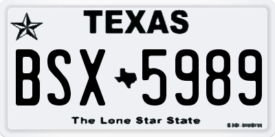 TX license plate BSX5989