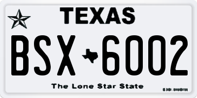 TX license plate BSX6002