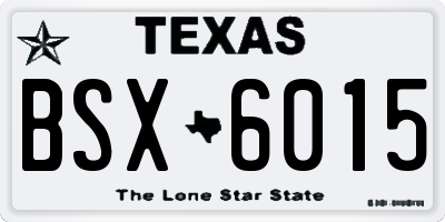 TX license plate BSX6015