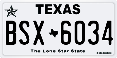 TX license plate BSX6034