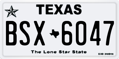 TX license plate BSX6047