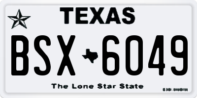 TX license plate BSX6049