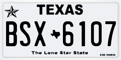 TX license plate BSX6107