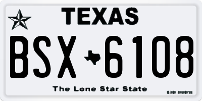 TX license plate BSX6108