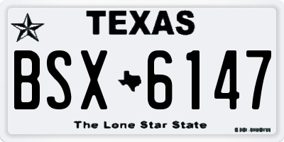 TX license plate BSX6147