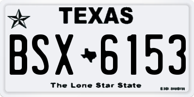 TX license plate BSX6153