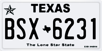 TX license plate BSX6231