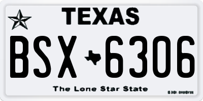 TX license plate BSX6306
