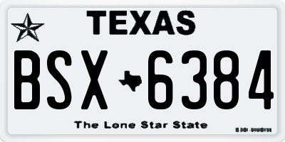 TX license plate BSX6384